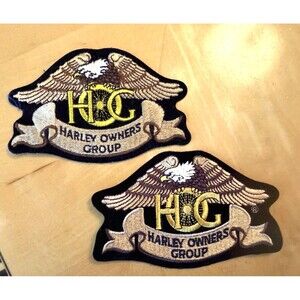 Harley Davidson Motorcycles Owners Group Eagle Jacket Vest Patch Lot of 2 HOG